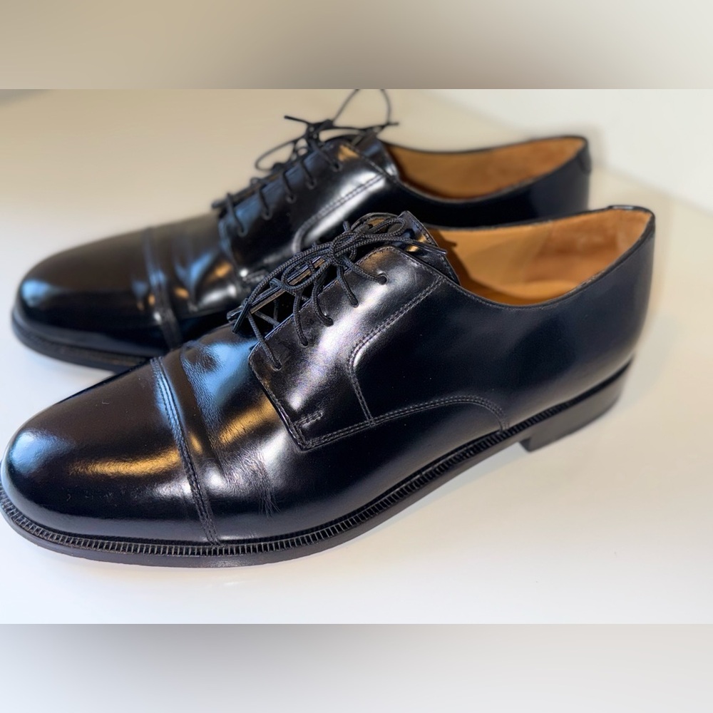 COLE HAAN BLACK LEATHER LACE UP MEN’S OXFORDS SZ 12